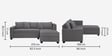 Bingo Velvet LHS Sectional Sofa (2+ Lounger) In Grey Colour Bingo Velvet LHS Sectional Sofa (2+ Lounger) In Grey Colour