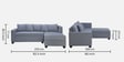 Bingo Velvet LHS Sectional Sofa (2+ Lounger) In Grey Colour