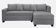 Bingo Velvet LHS Sectional Sofa (2+ Lounger) In Grey Colour Bingo Velvet LHS Sectional Sofa (2+ Lounger) In Grey Colour