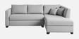 Bingo Velvet LHS Sectional Sofa (2+ Lounger) In Grey Colour