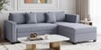 Bingo Velvet LHS Sectional Sofa (2+ Lounger) In Grey Colour
