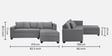Bingo Velvet LHS Sectional Sofa (2+ Lounger) In Grey Colour Bingo Velvet LHS Sectional Sofa (2+ Lounger) In Grey Colour