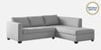 Bingo Velvet LHS Sectional Sofa (2+ Lounger) In Grey Colour