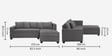 Bingo Velvet LHS Sectional Sofa (2+ Lounger) In Grey Colour