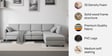 Bingo Velvet LHS Sectional Sofa (3+ Lounger) In Grey Colour