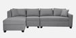 Bingo Velvet LHS Sectional Sofa (3+ Lounger) In Grey Colour Bingo Velvet LHS Sectional Sofa (3+ Lounger) In Grey Colour