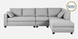 Bingo Velvet LHS Sectional Sofa (3+ Lounger) In Grey Colour