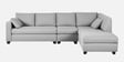 Bingo Velvet LHS Sectional Sofa (3+ Lounger) In Grey Colour