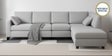 Bingo Velvet LHS Sectional Sofa (3+ Lounger) In Grey Colour