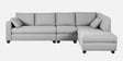 Bingo Velvet LHS Sectional Sofa (3+ Lounger) In Grey Colour