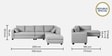 Bingo Velvet LHS Sectional Sofa (3+ Lounger) In Grey Colour