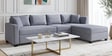 Bingo Velvet LHS Sectional Sofa (3+ Lounger) In Grey Colour Bingo Velvet LHS Sectional Sofa (3+ Lounger) In Grey Colour
