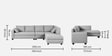 Bingo Velvet LHS Sectional Sofa (3+ Lounger) In Grey Colour