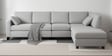 Bingo Velvet LHS Sectional Sofa (3+ Lounger) In Grey Colour