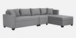 Bingo Velvet LHS Sectional Sofa (3+ Lounger) In Grey Colour