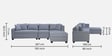 Bingo Velvet LHS Sectional Sofa (3+ Lounger) In Grey Colour Bingo Velvet LHS Sectional Sofa (3+ Lounger) In Grey Colour