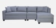 Bingo Velvet LHS Sectional Sofa (3+ Lounger) In Grey Colour Bingo Velvet LHS Sectional Sofa (3+ Lounger) In Grey Colour