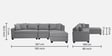 Bingo Velvet LHS Sectional Sofa (3+ Lounger) In Grey Colour Bingo Velvet LHS Sectional Sofa (3+ Lounger) In Grey Colour