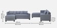 Bingo Velvet RHS RHS Sectional Sofa ( 2+ Lounger ) In Grey Colour Bingo Velvet RHS RHS Sectional Sofa ( 2+ Lounger ) In Grey Colour