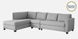Bingo Velvet RHS Sectional Sofa (3+ Lounger) In Grey Colour