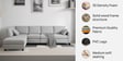 Bingo Velvet RHS Sectional Sofa (3+ Lounger) In Grey Colour