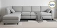 Bingo Velvet RHS Sectional Sofa (3+ Lounger) In Grey Colour