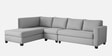 Bingo Velvet RHS Sectional Sofa (3+ Lounger) In Grey Colour