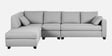 Bingo Velvet RHS Sectional Sofa (3+ Lounger) In Grey Colour