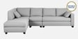 Bingo Velvet RHS Sectional Sofa (3+ Lounger) In Grey Colour