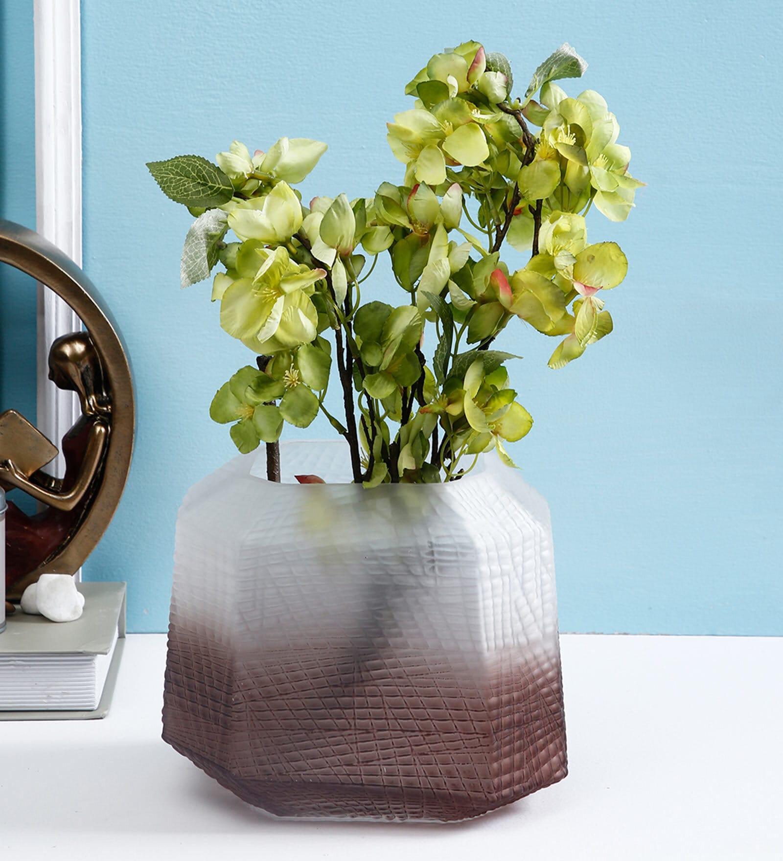 Bi-Colored Glass Bud Vase