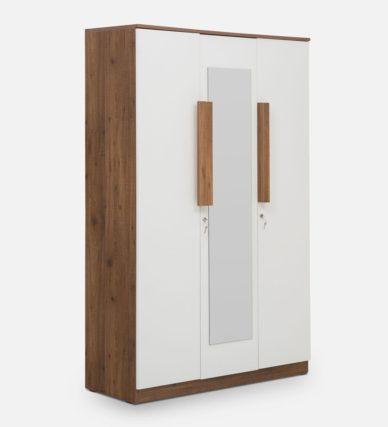 Bianca Engineered Wood 3 Door Wardrobe with Mirror