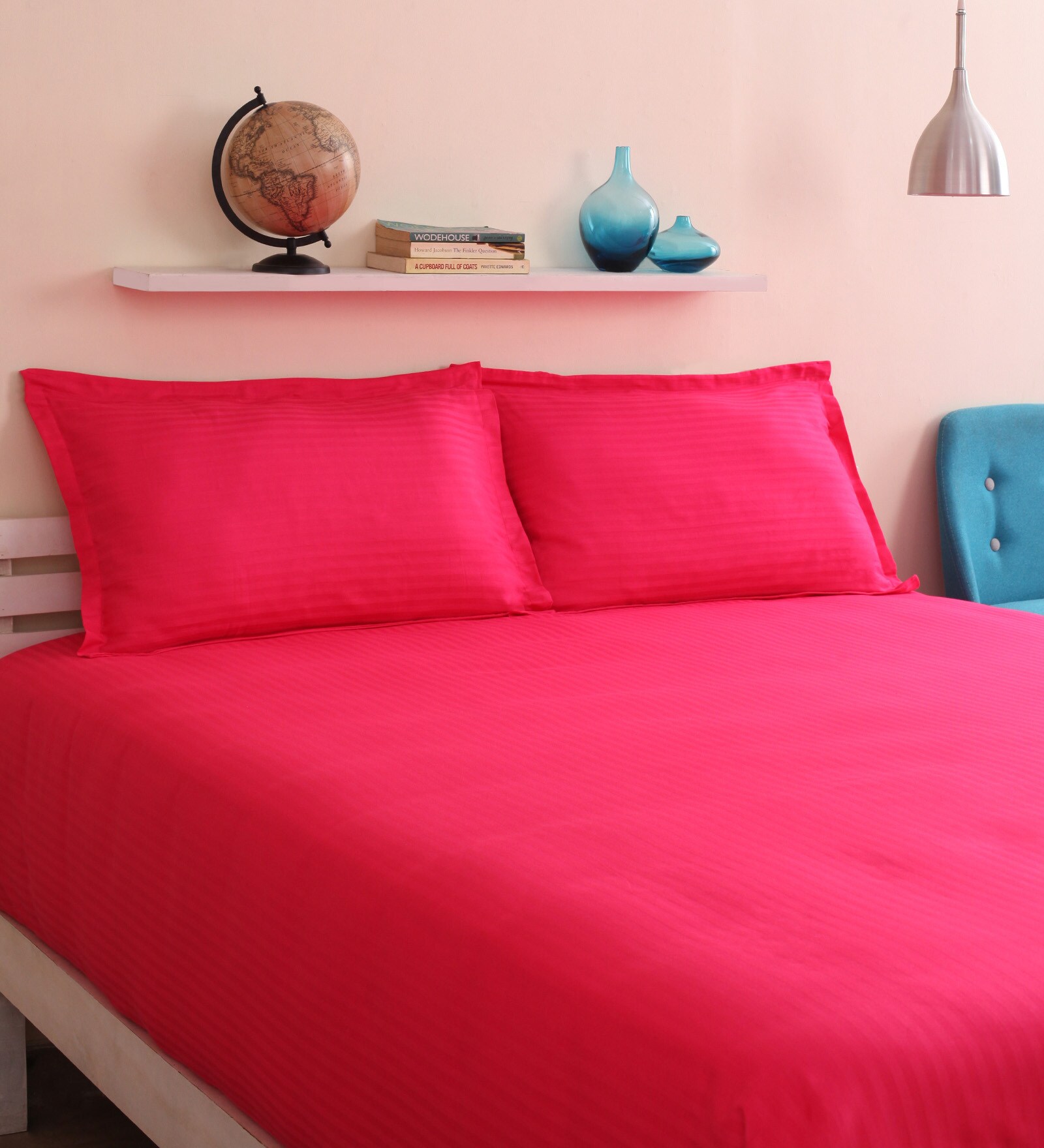 Buy Solid 300TC Cotton King Size Bed Sheet with 2 Pillow covers By