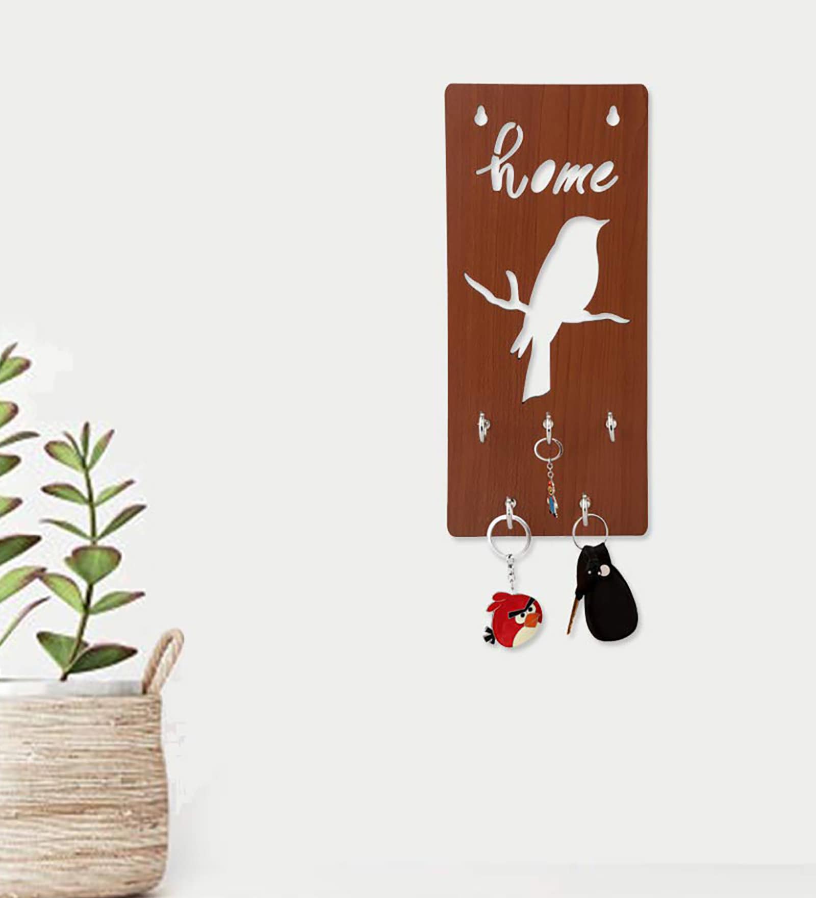 Buy Bird Brown Engineered Wood 5 Hooks Key Holder at 38% OFF by ...