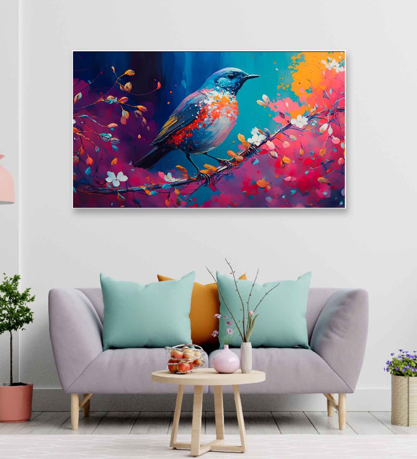 Bird Multicolour Canvas Art Print