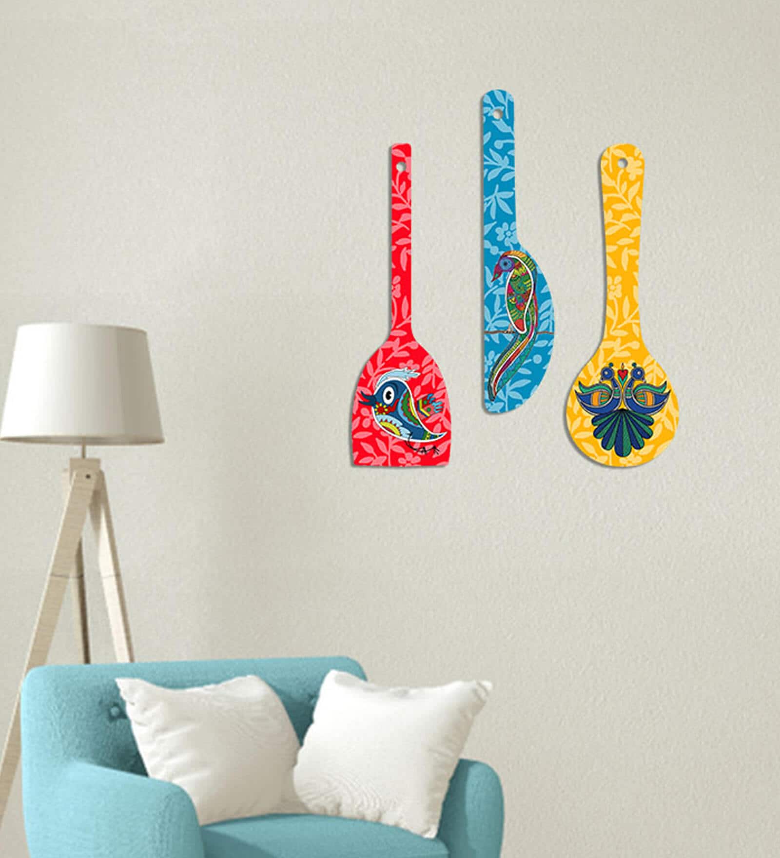 Birds Multicolour Engineered Wood Wall Hanging Quotes