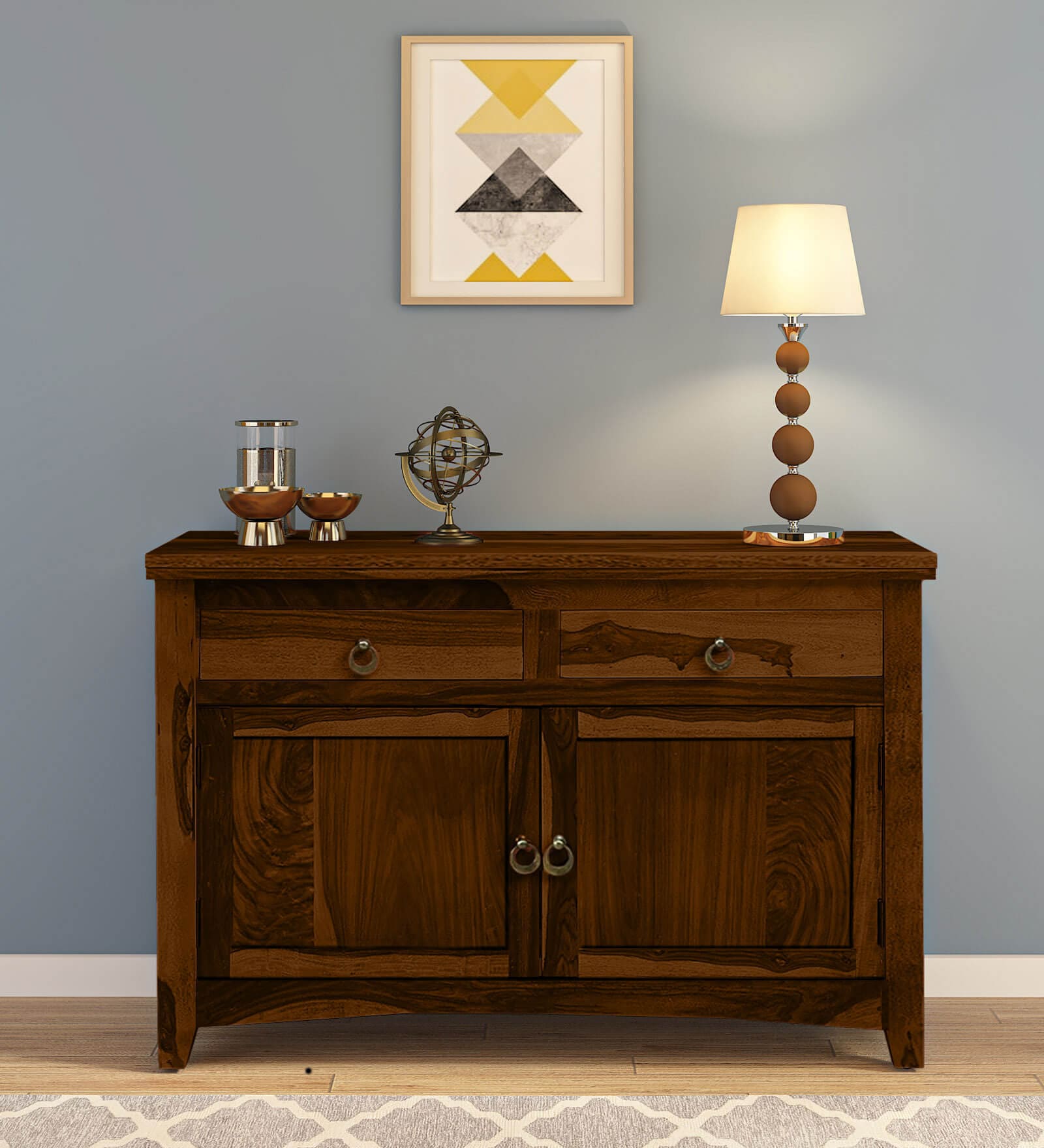 Biscay Sheesham Wood Sideboard in Scratch Resistant Provincial Teak Finish