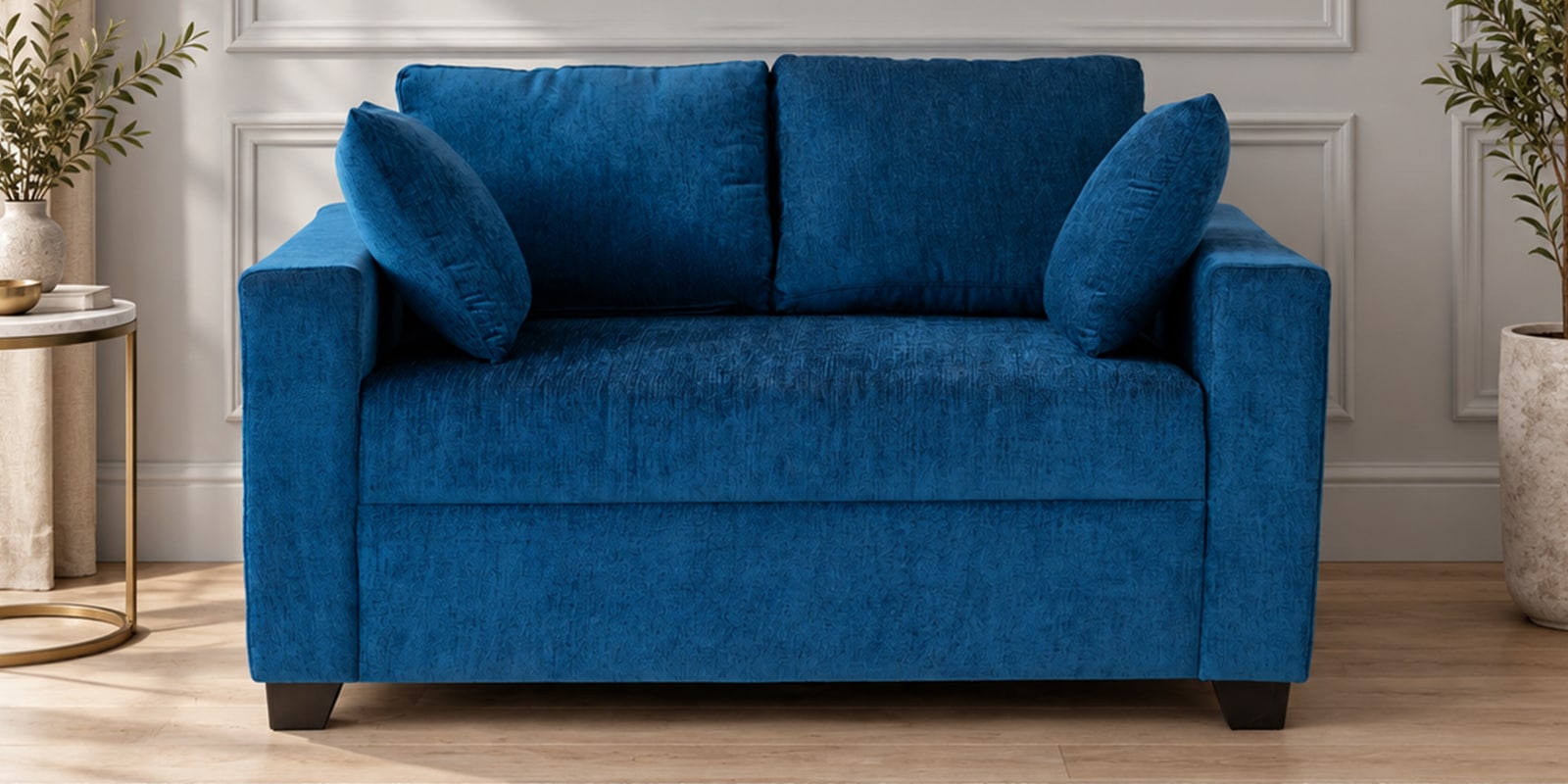 Bingo Fabric 2 Seater Sofa In Cool Cobalt Colour