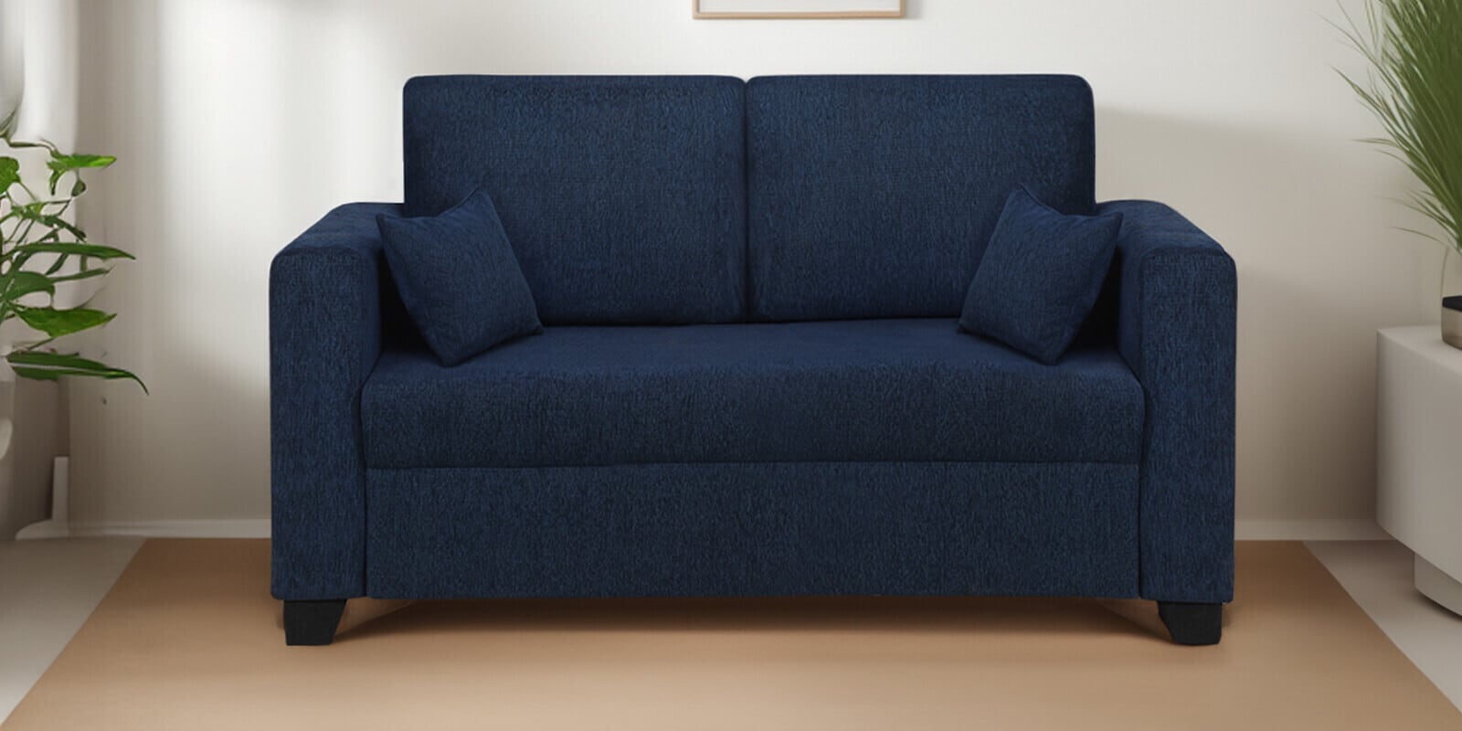 Bingo Fabric 2 Seater Sofa In Cool Cobalt Colour