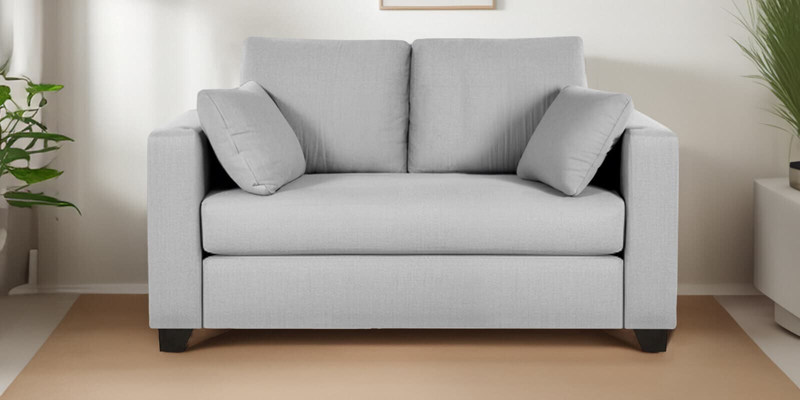 Bingo Velvet 2 Seater Sofa In Grey Colour