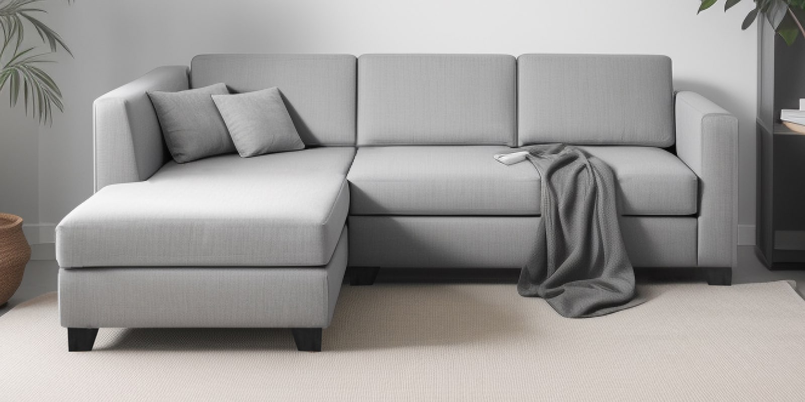 Bingo Velvet RHS RHS Sectional Sofa ( 2+ Lounger ) In Grey Colour
