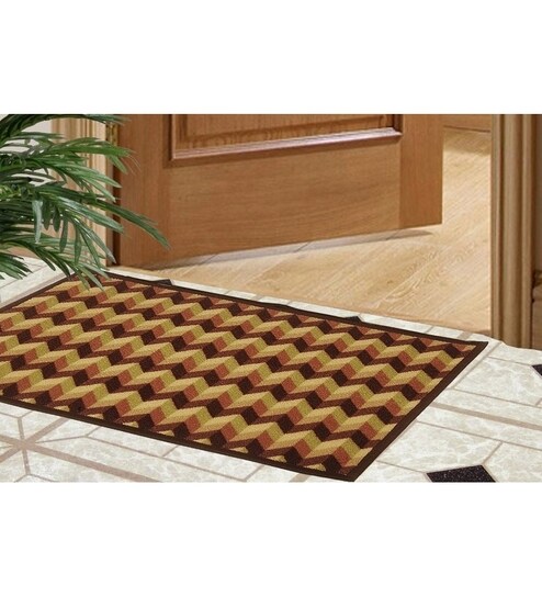 Buy Bianca Tango Brown Fibre 19x33 Inch Door Mat Online Door