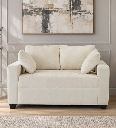 Bingo Fabric 2 Seater Sofa In Creamy Cashmere Colour