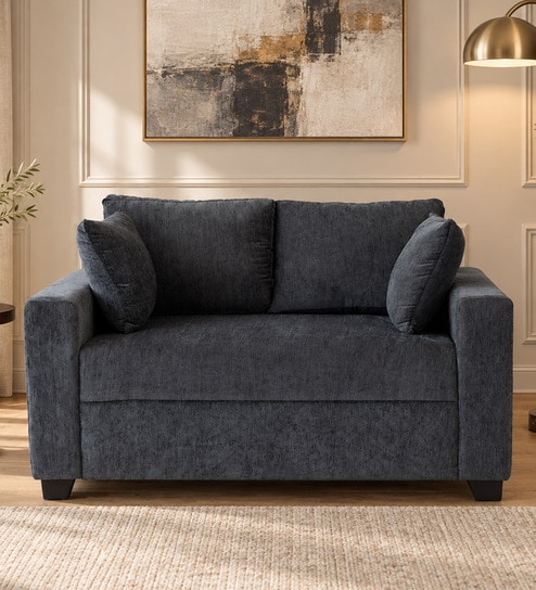 Bingo Fabric 2 Seater Sofa In Grey Colour