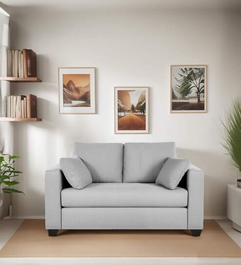 Bingo Velvet 2 Seater Sofa In Grey Colour