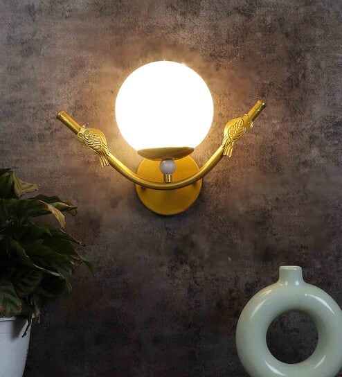 Bird Metal Novelty Wall Light (Gold)