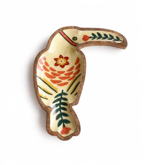 Birdie Wooden Platter-cum-Wall D cor ( Large)
