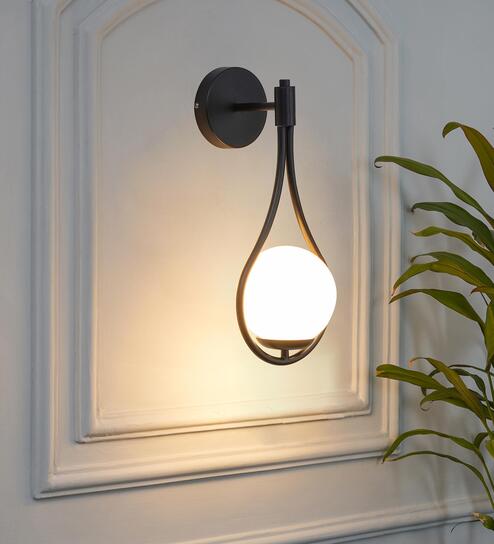 Birds Metal & Glass Wall Light (Black)