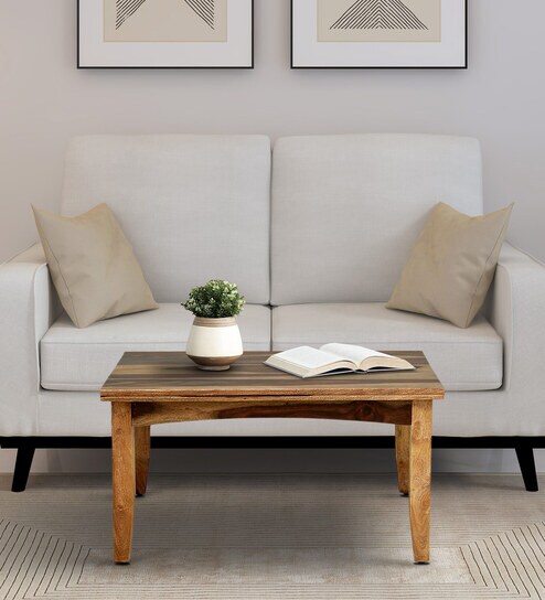 Biscay Sheesham Wood Coffee Table in Scratch Resistant Rustic Teak Finish