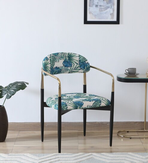 Bizerk Metal Arm Chair In Black And Gold Finish