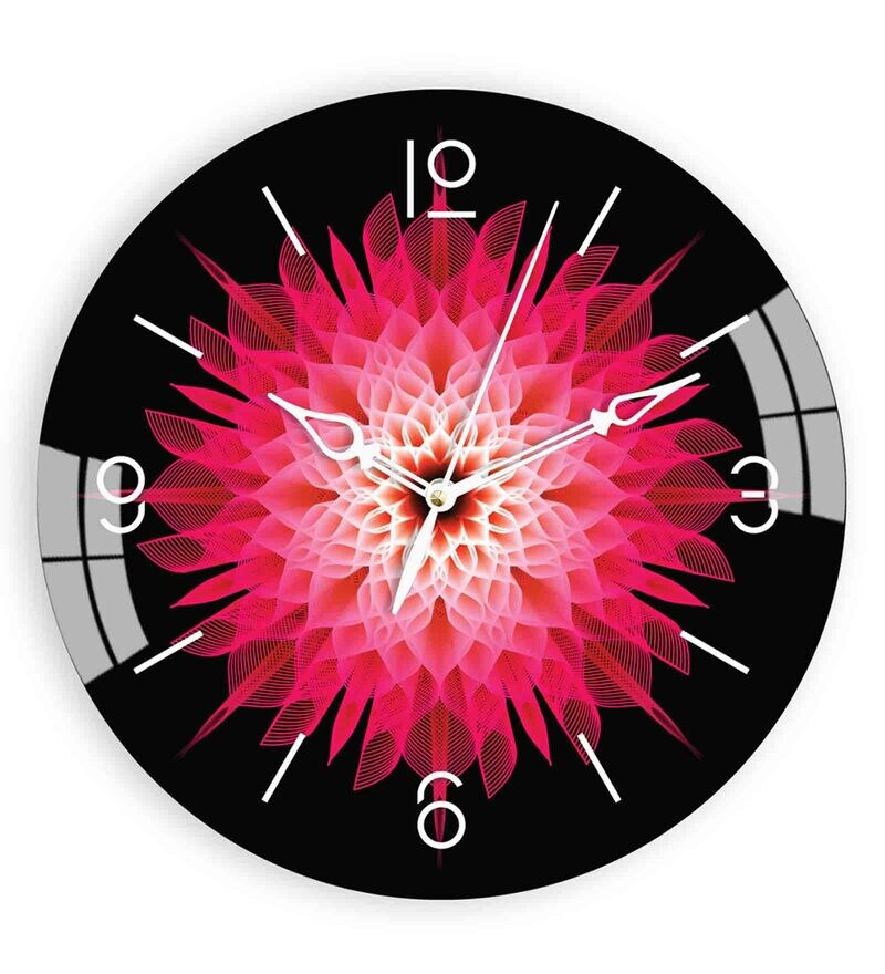 Buy Big Red Flower Acrylic Wall Clock by The Next Decor Online Modern